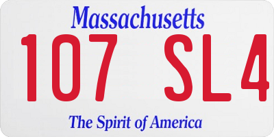 MA license plate 107SL4