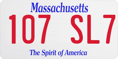 MA license plate 107SL7