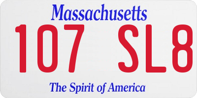 MA license plate 107SL8