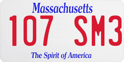 MA license plate 107SM3