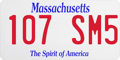 MA license plate 107SM5