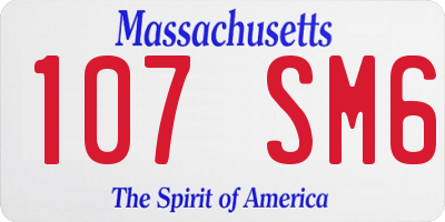 MA license plate 107SM6