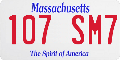 MA license plate 107SM7