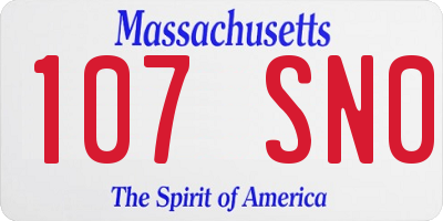 MA license plate 107SN0