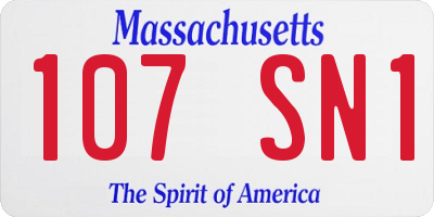MA license plate 107SN1