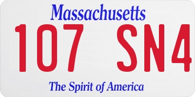 MA license plate 107SN4