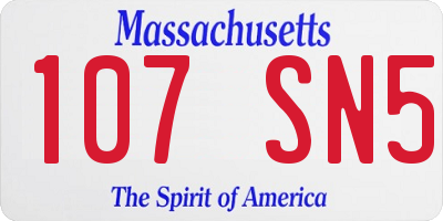 MA license plate 107SN5