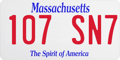MA license plate 107SN7