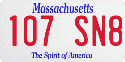 MA license plate 107SN8