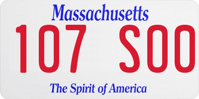 MA license plate 107SO0
