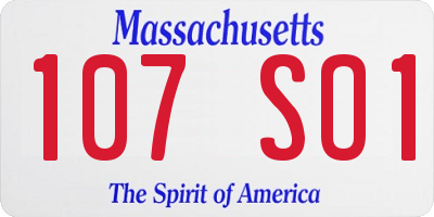 MA license plate 107SO1
