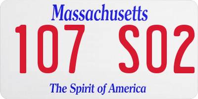MA license plate 107SO2