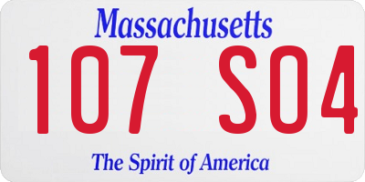 MA license plate 107SO4