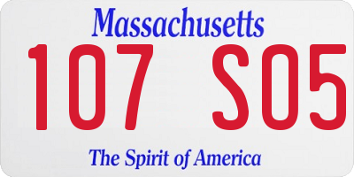 MA license plate 107SO5