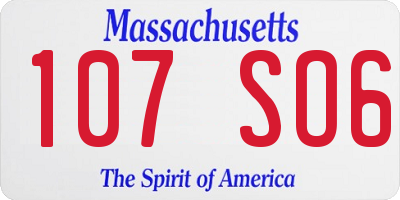 MA license plate 107SO6