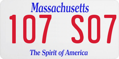 MA license plate 107SO7
