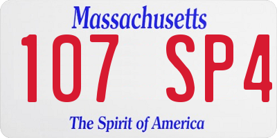 MA license plate 107SP4