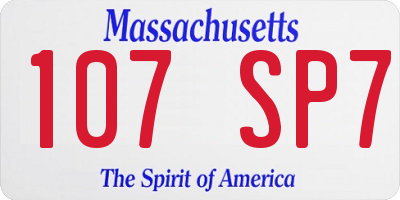 MA license plate 107SP7