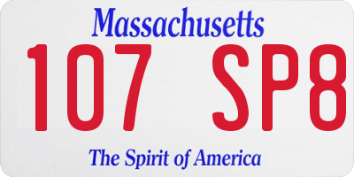 MA license plate 107SP8