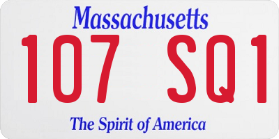 MA license plate 107SQ1