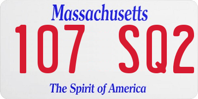 MA license plate 107SQ2