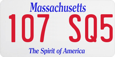 MA license plate 107SQ5