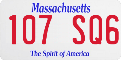 MA license plate 107SQ6