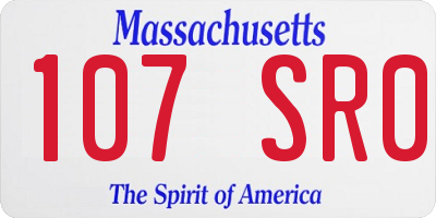 MA license plate 107SR0