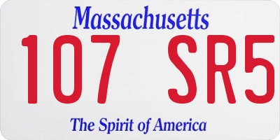 MA license plate 107SR5