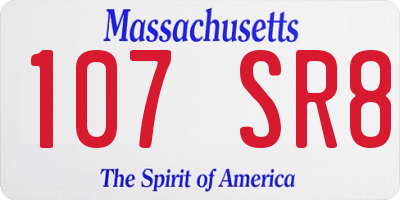 MA license plate 107SR8