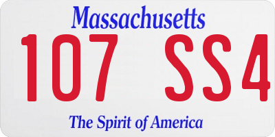 MA license plate 107SS4