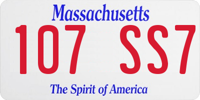 MA license plate 107SS7