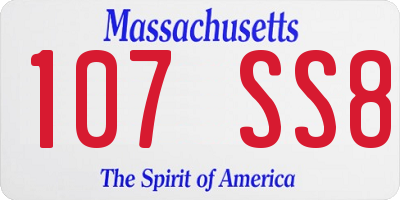 MA license plate 107SS8