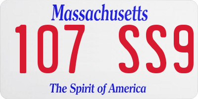 MA license plate 107SS9