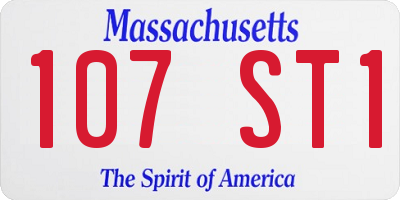 MA license plate 107ST1