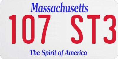 MA license plate 107ST3