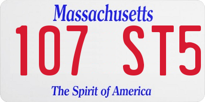 MA license plate 107ST5