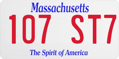 MA license plate 107ST7