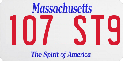 MA license plate 107ST9