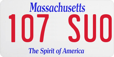 MA license plate 107SU0