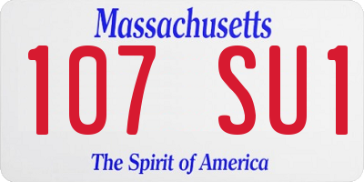 MA license plate 107SU1