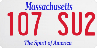 MA license plate 107SU2