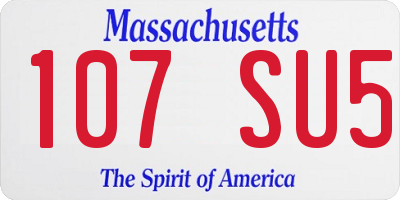 MA license plate 107SU5