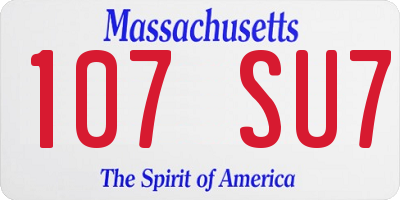 MA license plate 107SU7