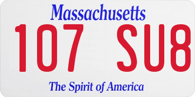 MA license plate 107SU8