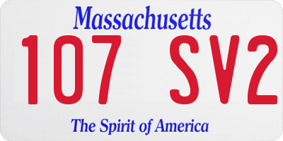 MA license plate 107SV2