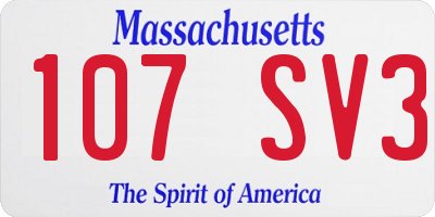 MA license plate 107SV3