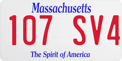 MA license plate 107SV4