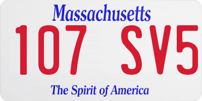 MA license plate 107SV5