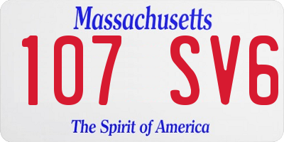 MA license plate 107SV6
